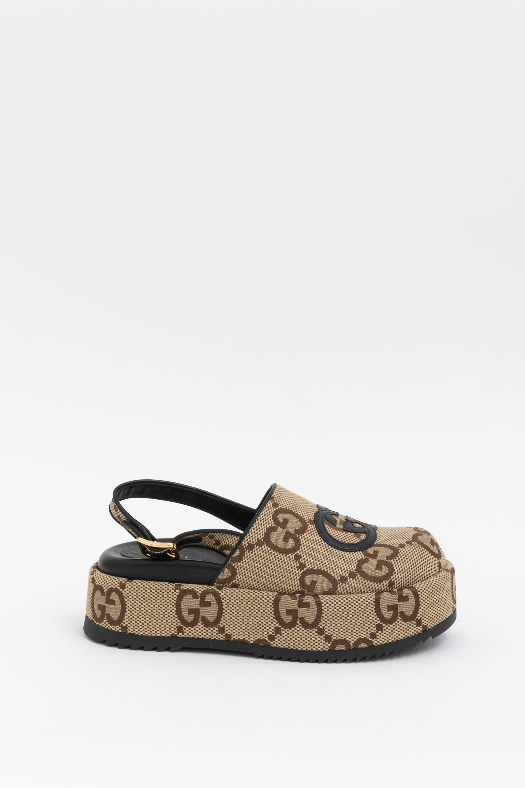 Angelina Maxi GG Canvas Platform Clogs