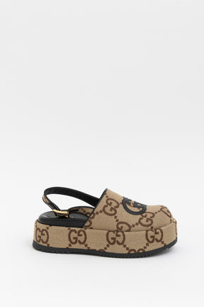 Angelina Maxi GG Canvas Platform Clogs