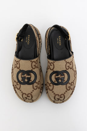 Angelina Maxi GG Canvas Platform Clogs