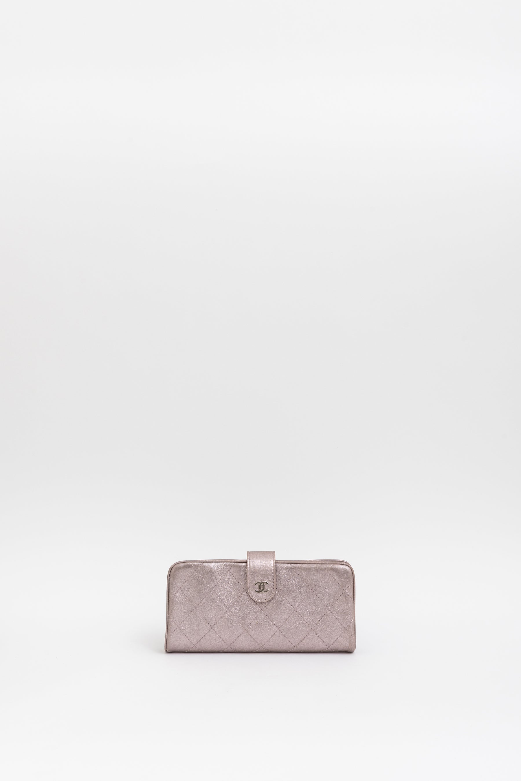 Metallic Long Matelassé Wallet