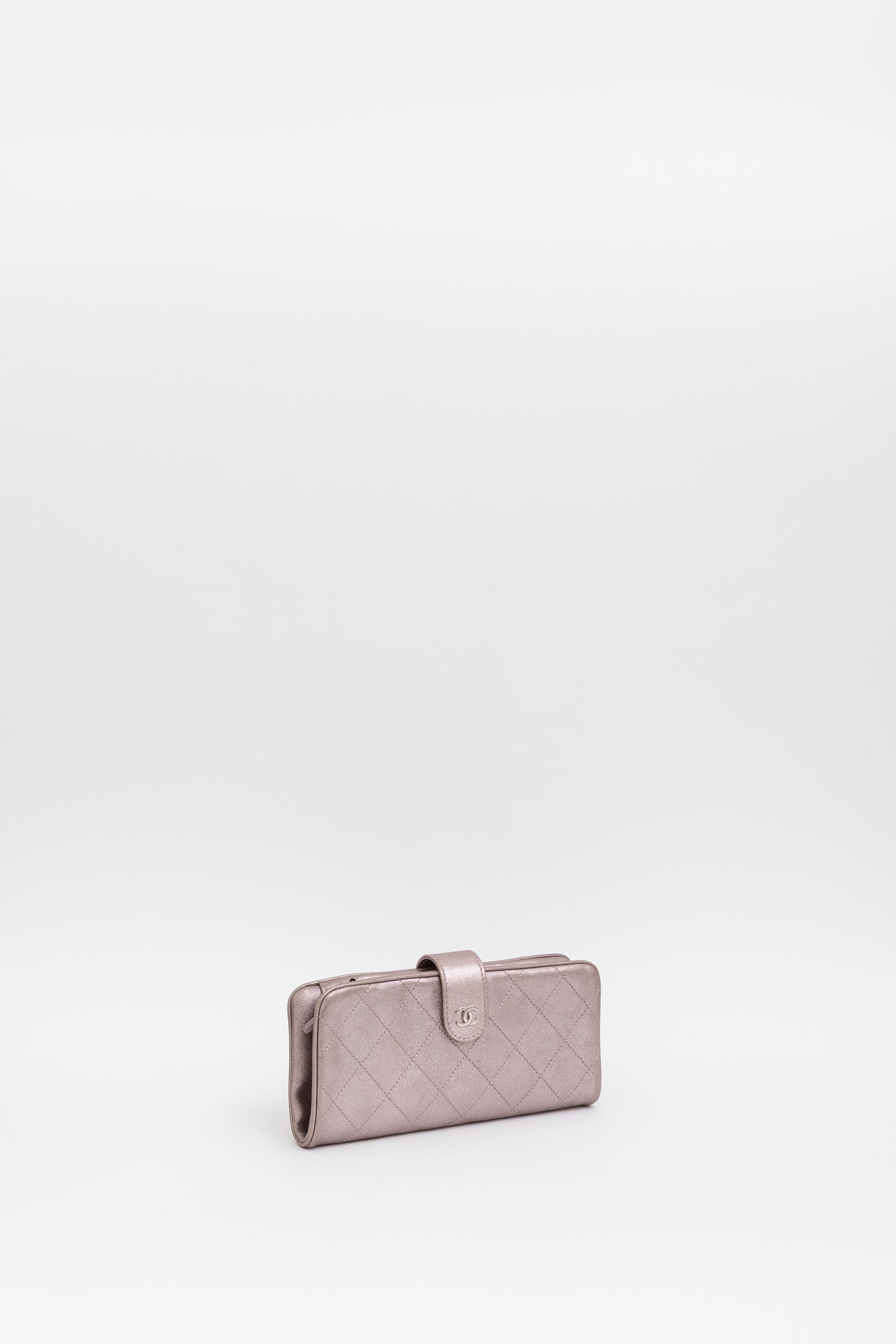 Metallic Long Matelassé Wallet