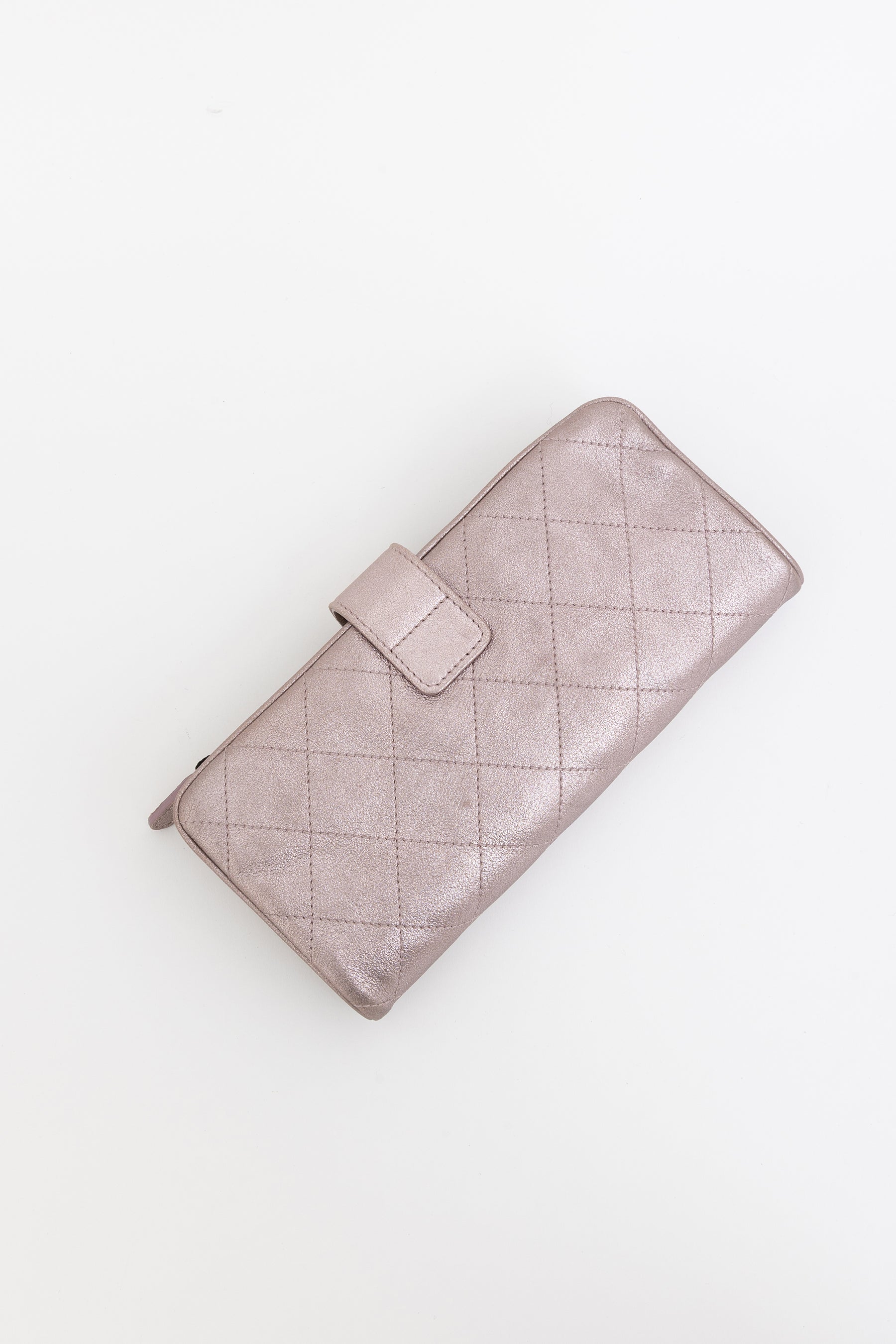 Metallic Long Matelassé Wallet