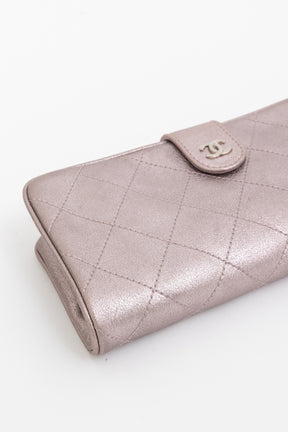 Metallic Long Matelassé Wallet