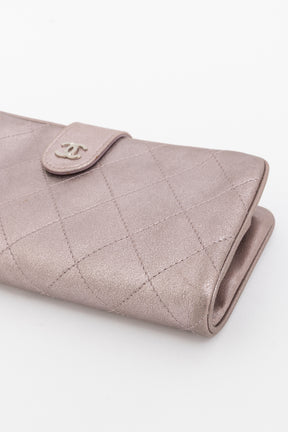Metallic Long Matelassé Wallet