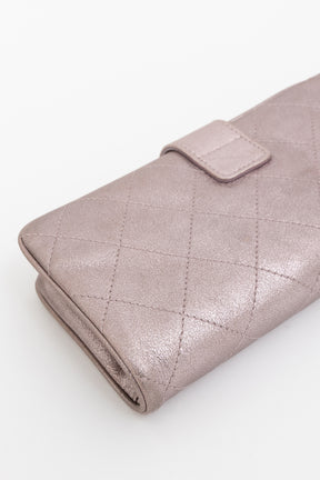 Metallic Long Matelassé Wallet