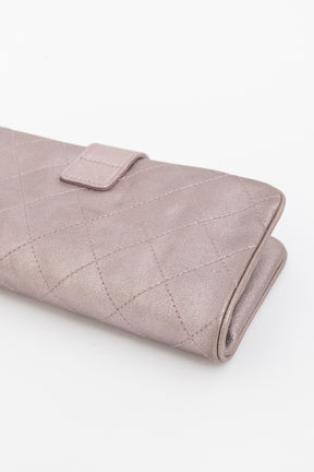 Metallic Long Matelassé Wallet