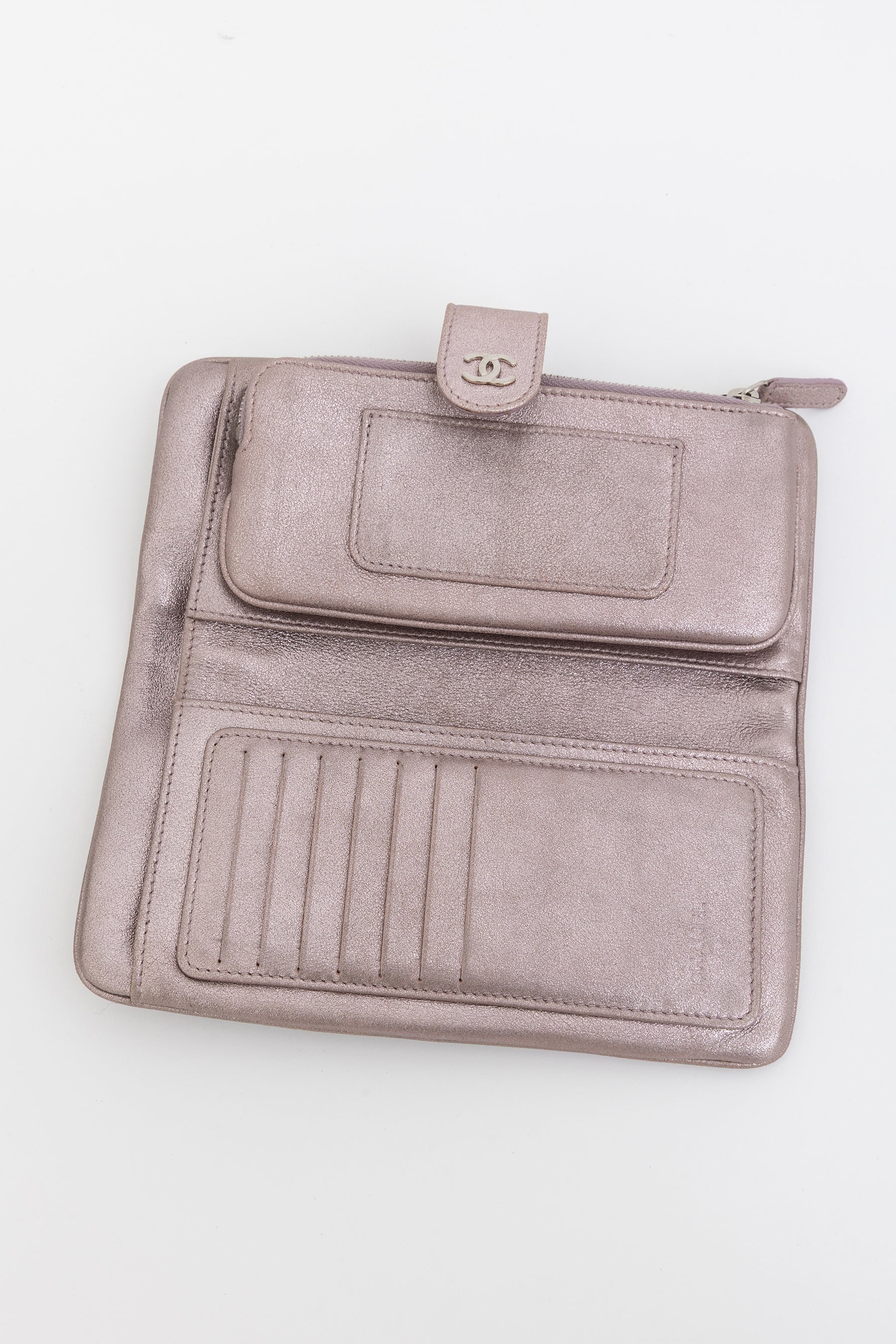 Metallic Long Matelassé Wallet