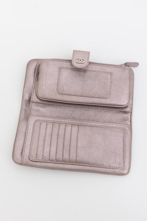 Metallic Long Matelassé Wallet