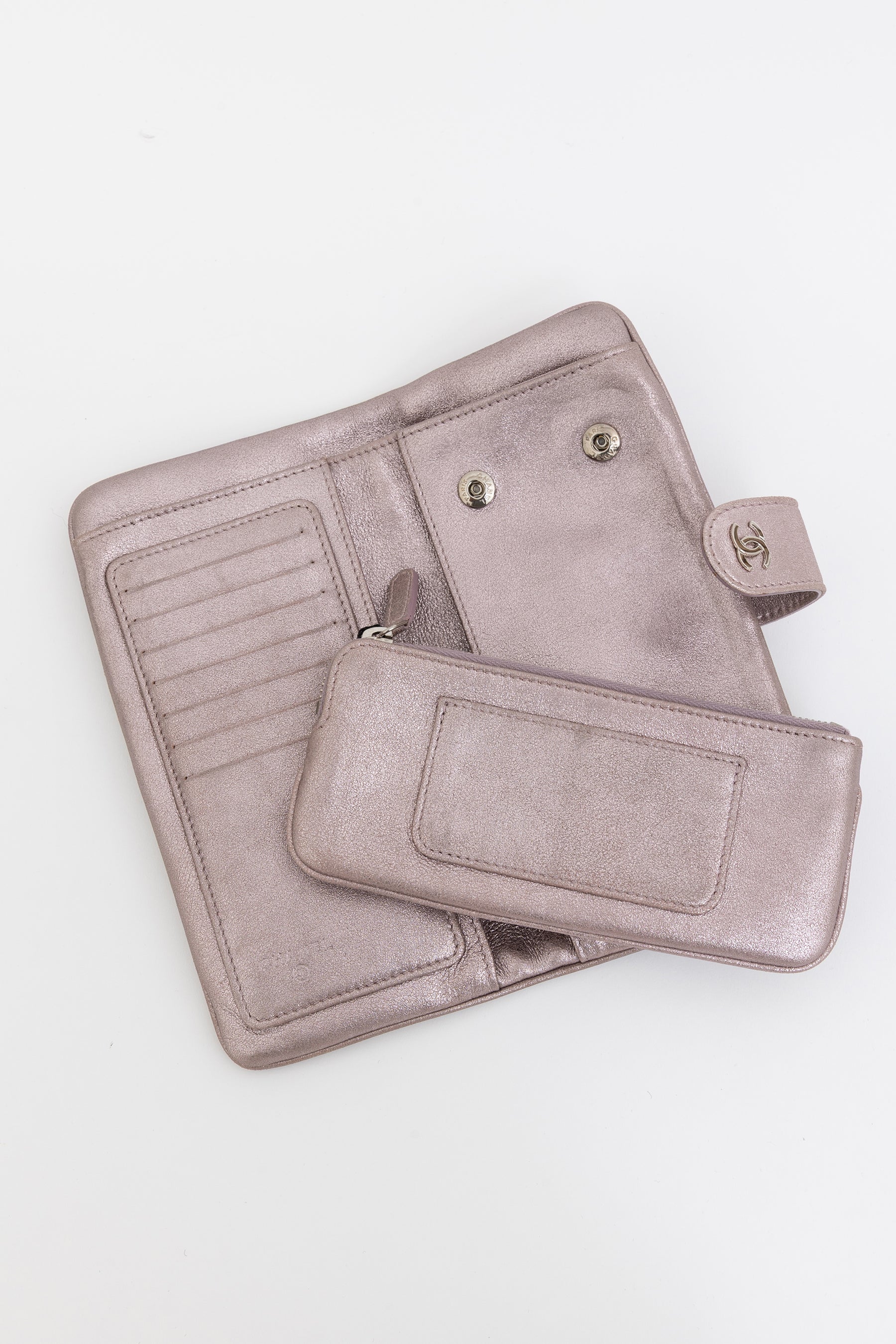 Metallic Long Matelassé Wallet