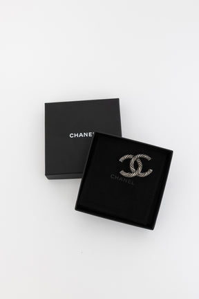 Ruthenium Metal Twisted CC Brooch