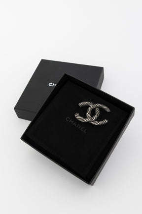 Ruthenium Metal Twisted CC Brooch