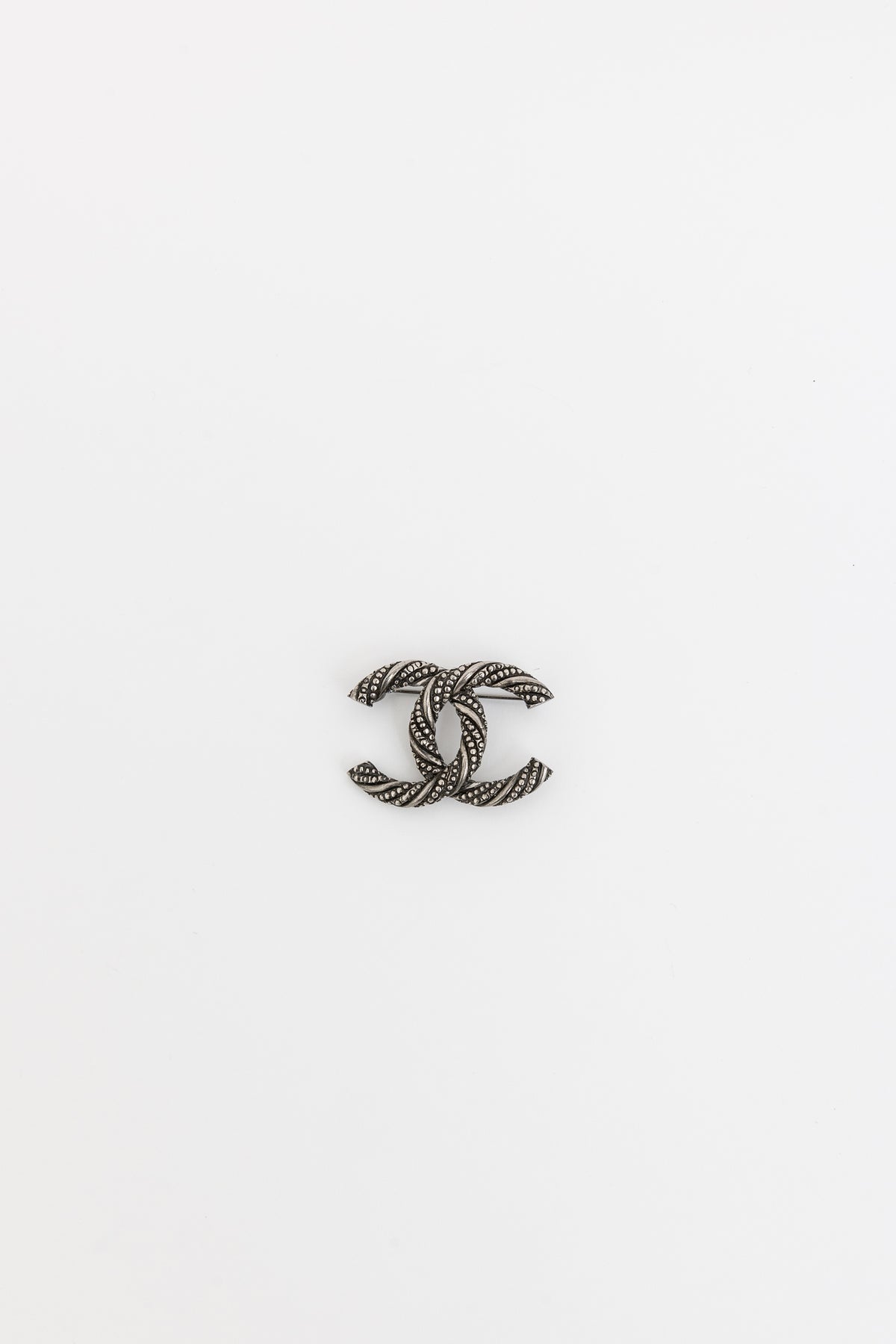 Ruthenium Metal Twisted CC Brooch