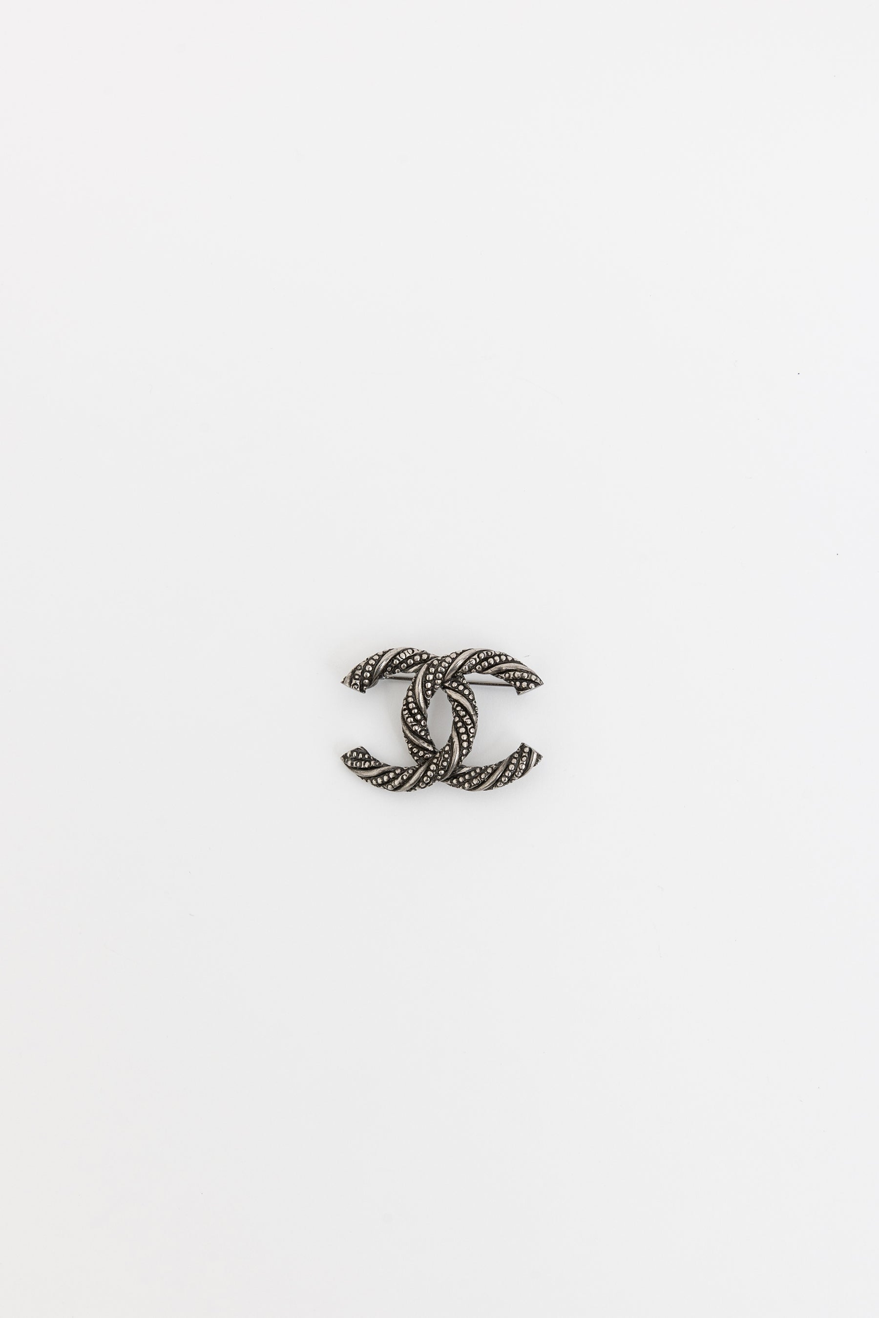 Ruthenium Metal Twisted CC Brooch