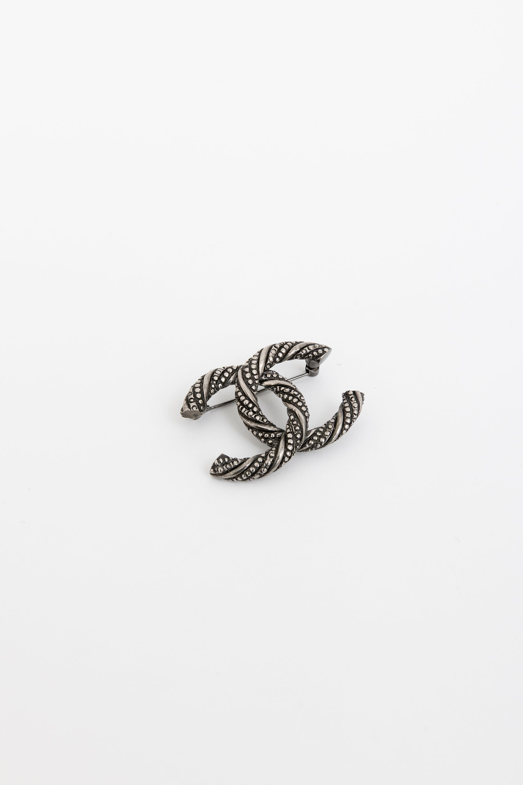 Ruthenium Metal Twisted CC Brooch