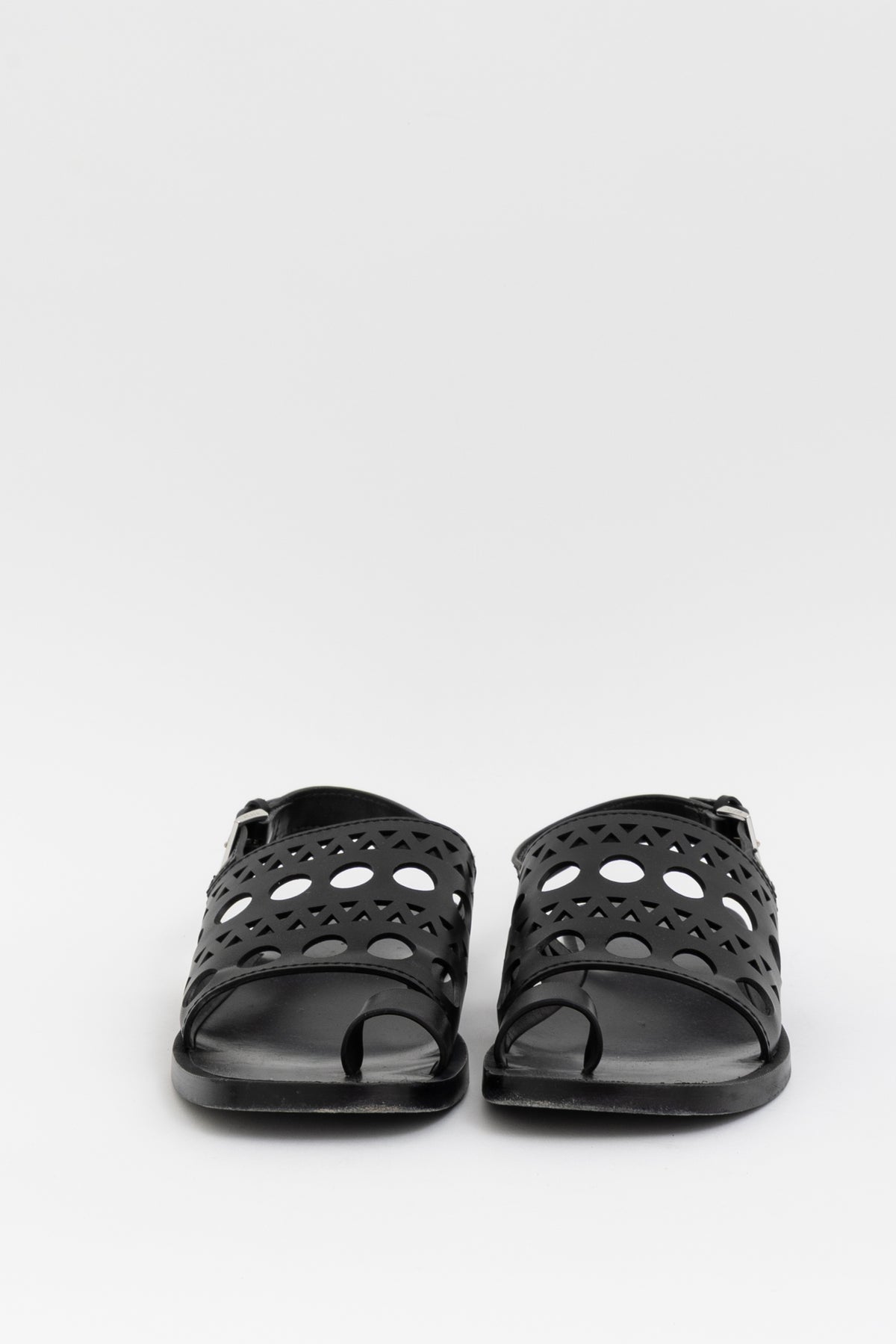 Laser-Cut Vienne Flat Slingback Sandals