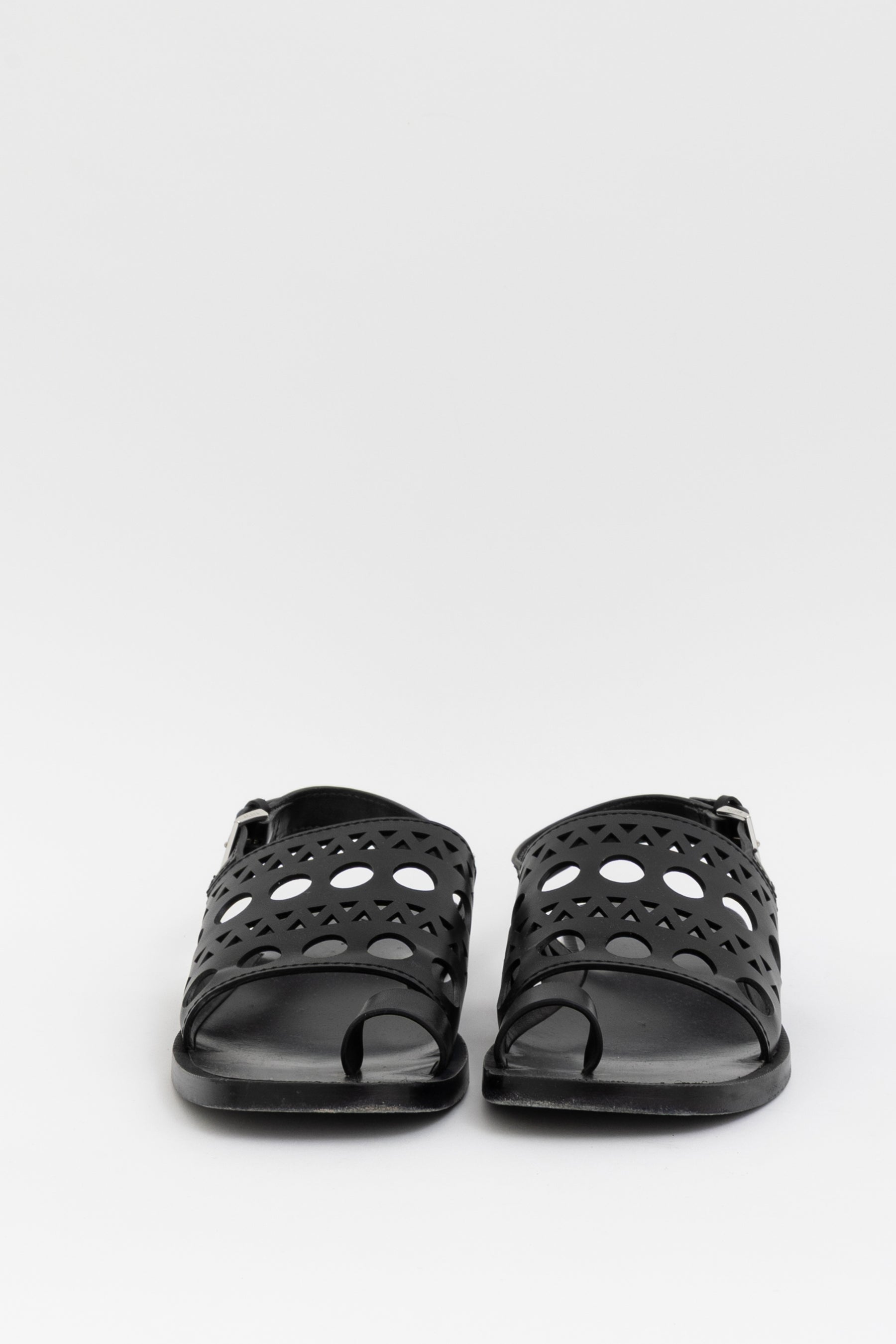 Laser-Cut Vienne Flat Slingback Sandals