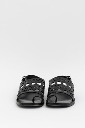 Laser-Cut Vienne Flat Slingback Sandals