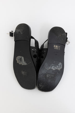 Laser-Cut Vienne Flat Slingback Sandals