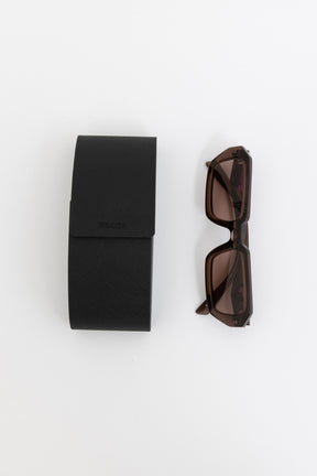 Brown Rectangular Transparent Sunglasses