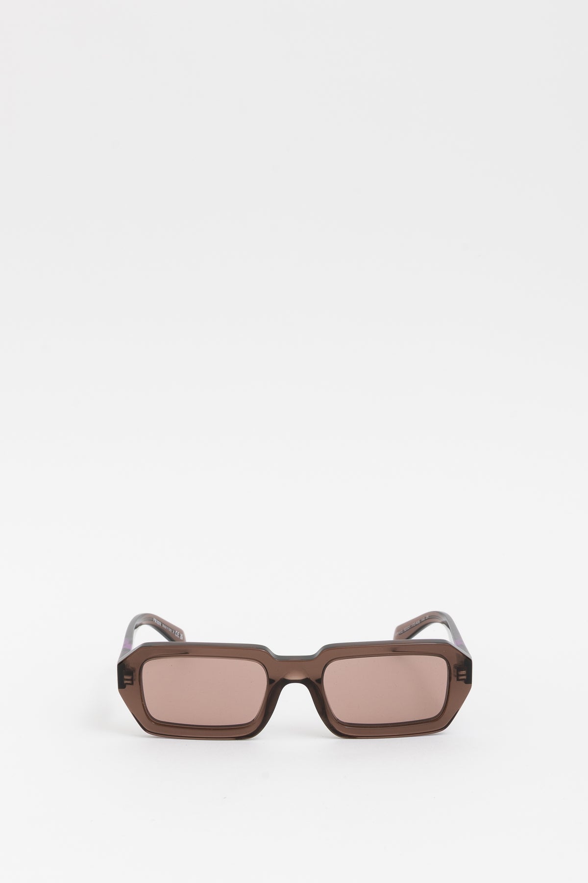Brown Rectangular Transparent Sunglasses