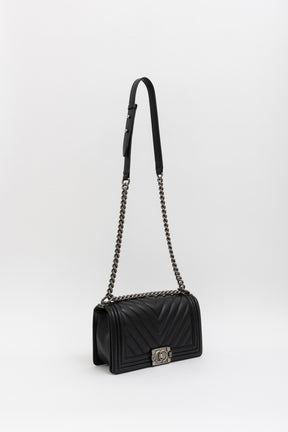 Chevron Quilted Medium Boy Bag