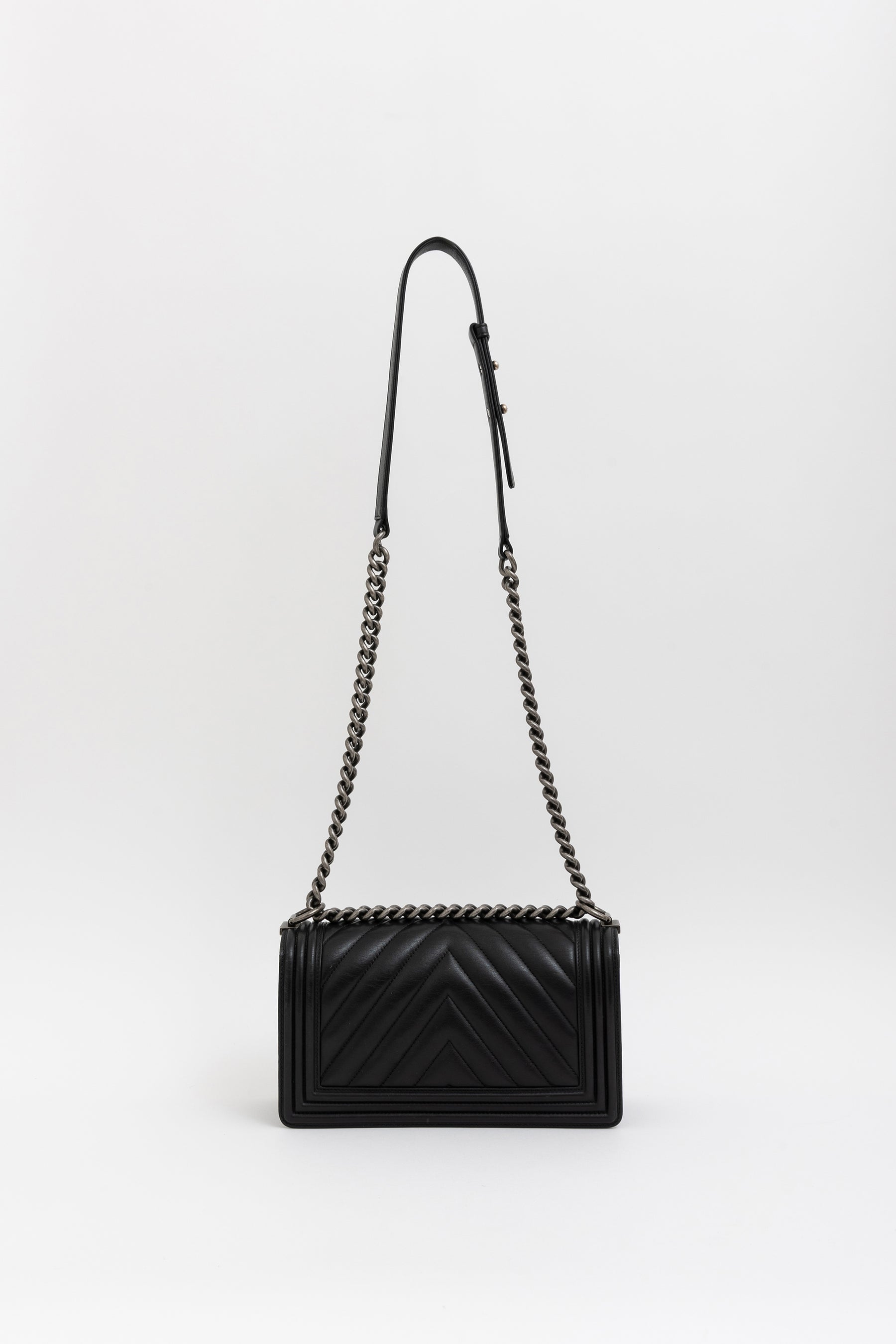 Chevron Quilted Medium Boy Bag