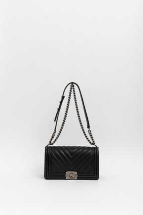 Chevron Quilted Medium Boy Bag