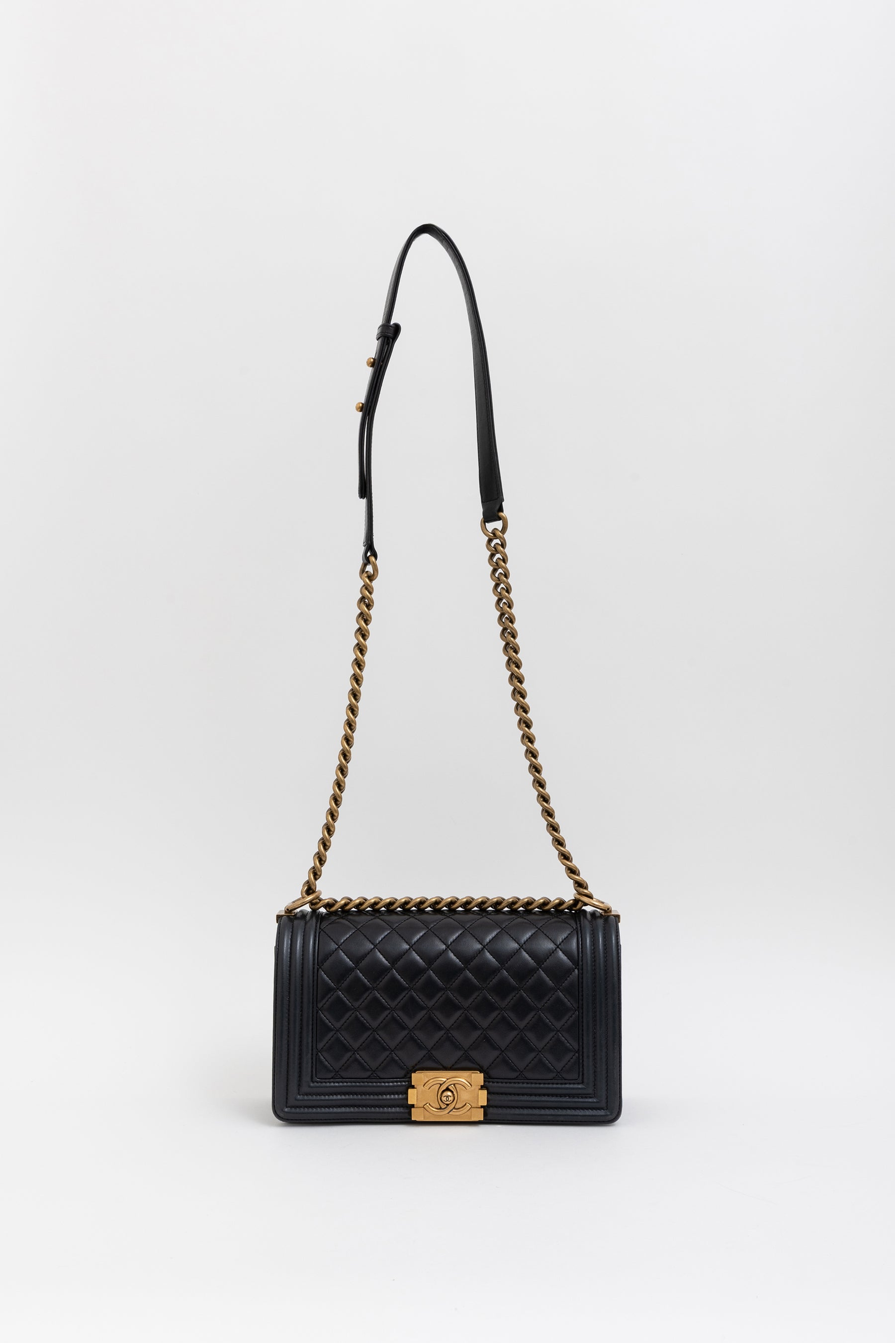 Diamond Quilted Medium Boy Bag