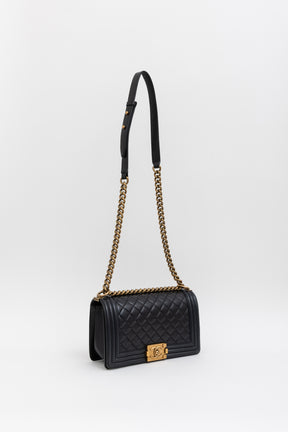 Diamond Quilted Medium Boy Bag