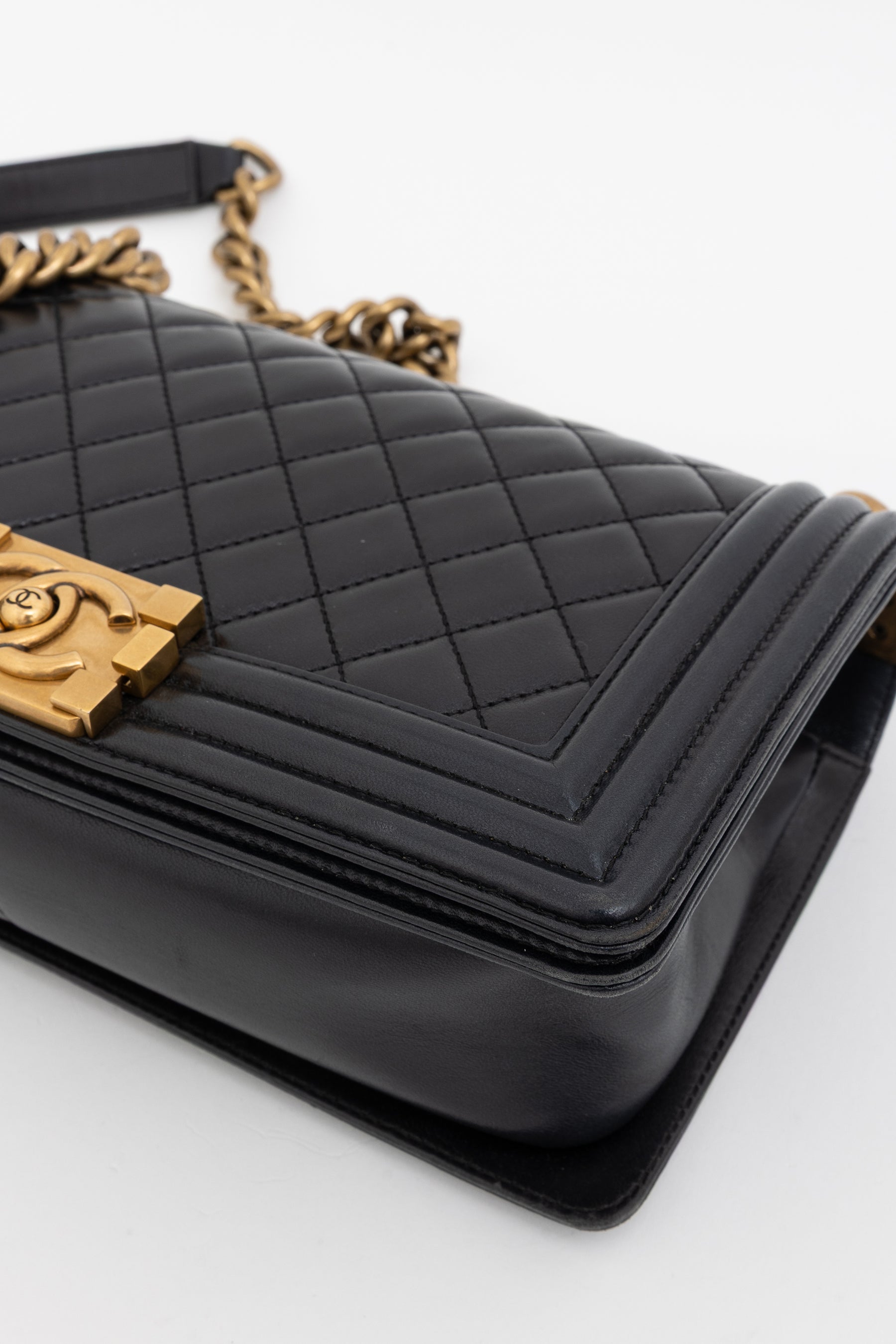 Diamond Quilted Medium Boy Bag