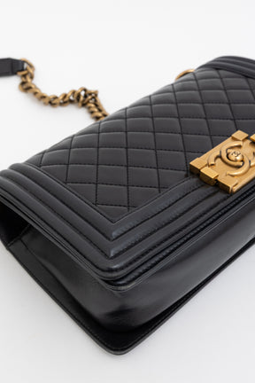 Diamond Quilted Medium Boy Bag