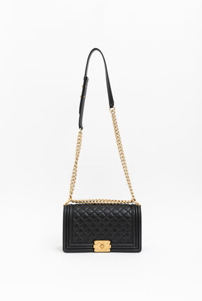 Diamond Quilted Medium Boy Bag