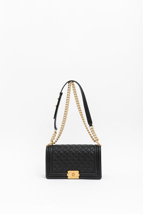 Diamond Quilted Medium Boy Bag