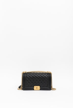 Diamond Quilted Medium Boy Bag