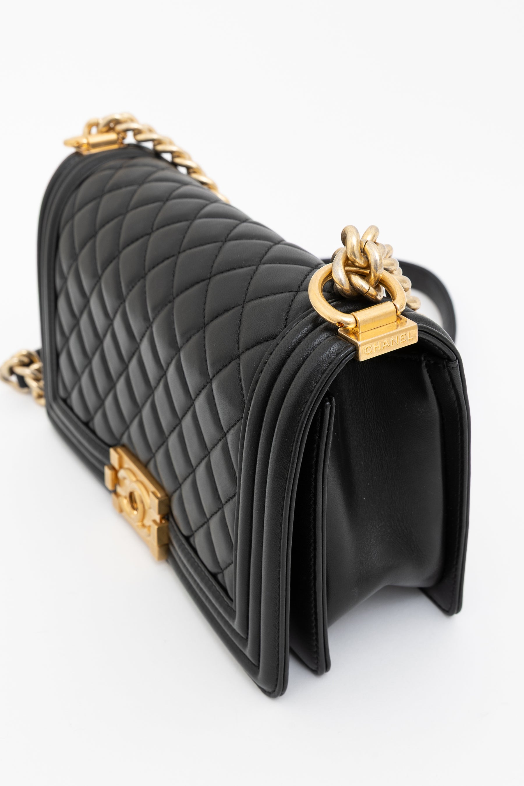 Diamond Quilted Medium Boy Bag