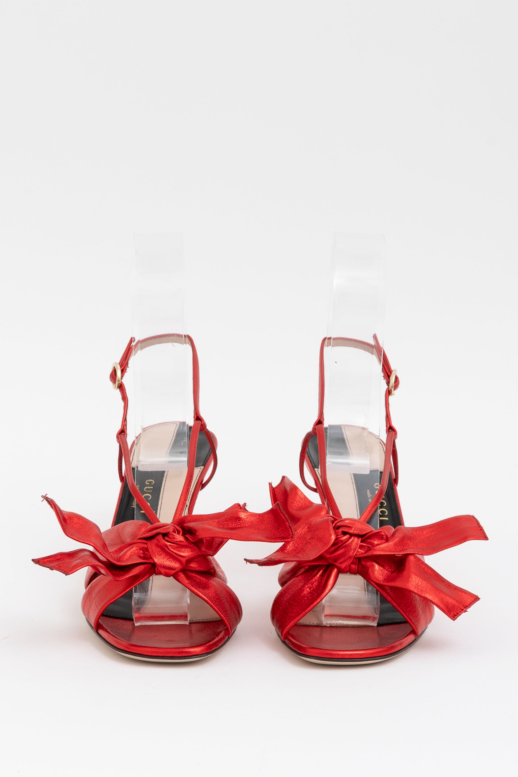 Metallic Bow Slingbacks