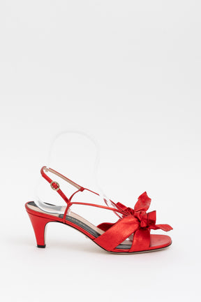 Metallic Bow Slingbacks