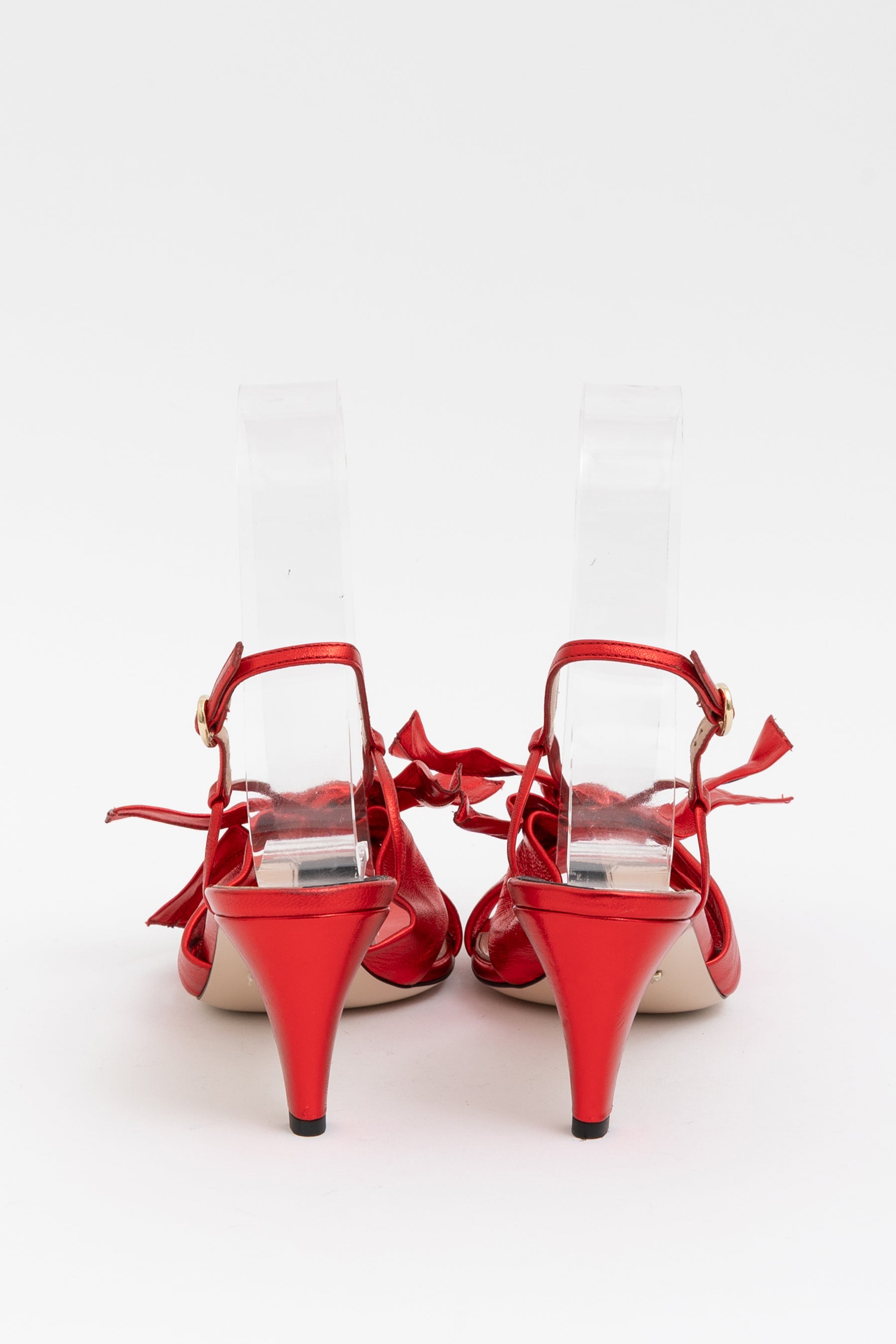 Metallic Bow Slingbacks