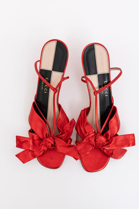 Metallic Bow Slingbacks