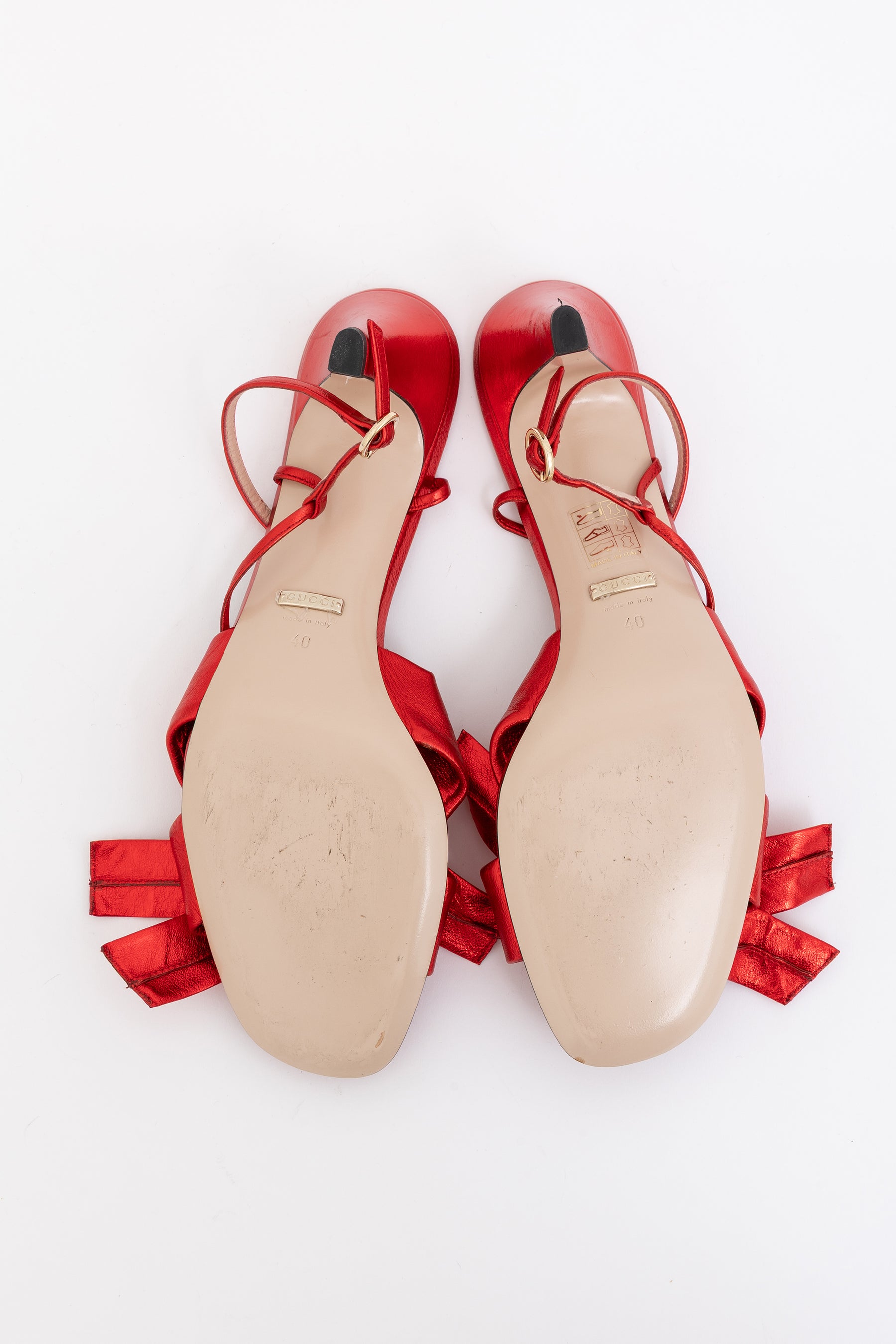 Metallic Bow Slingbacks