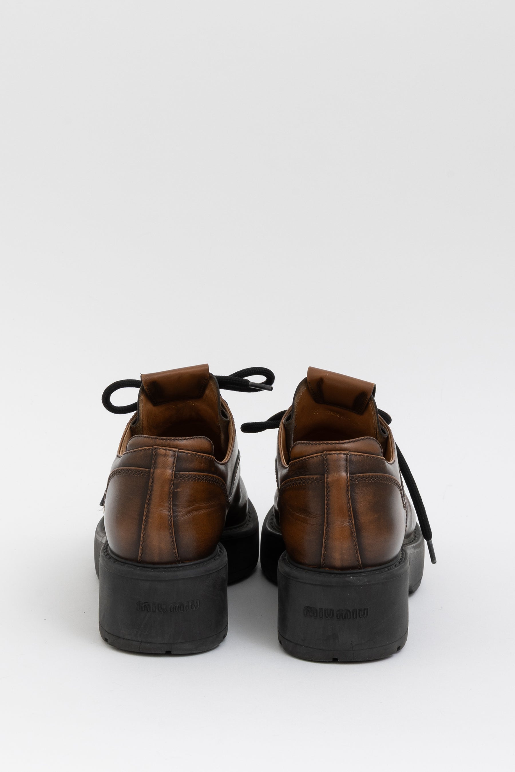 Laced Fumé Leather Shoes