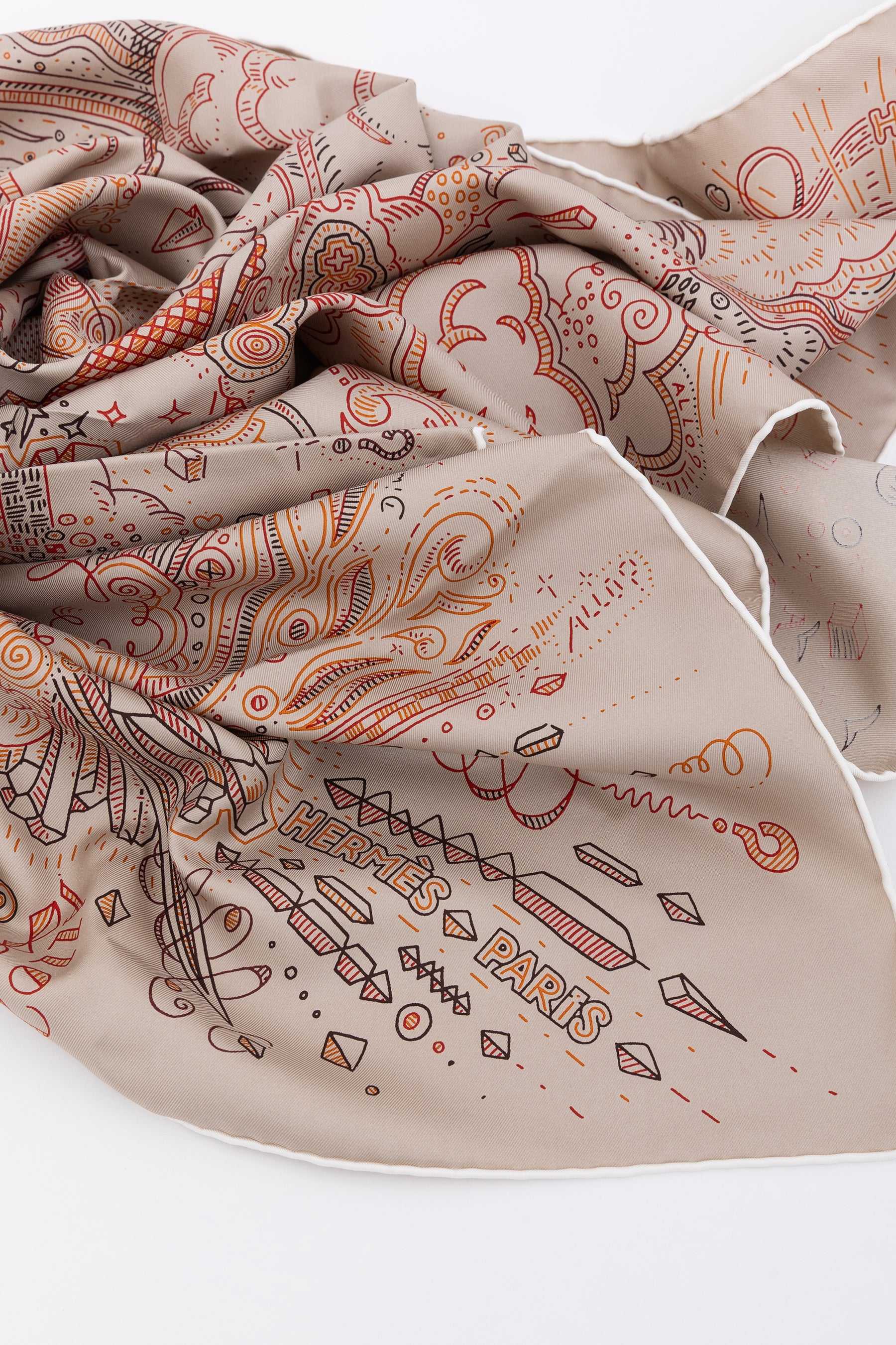 Please Hold The Line Silk Scarf