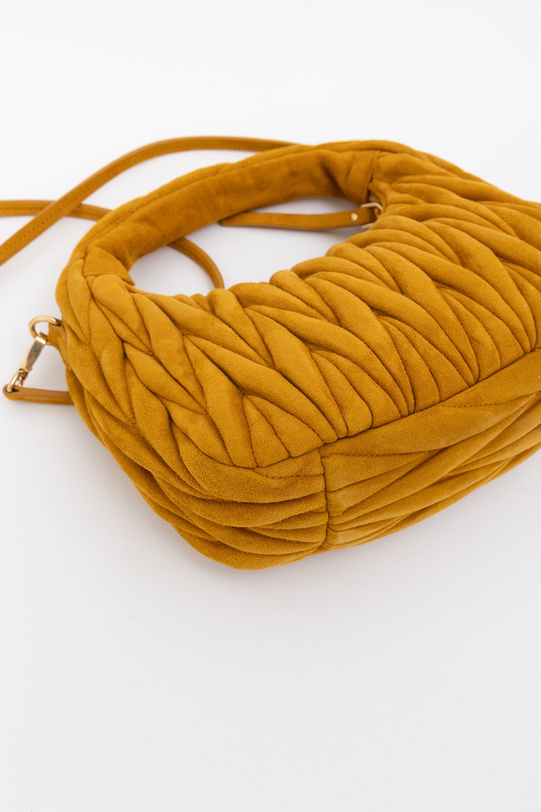 Small Wander Matelassé Suede Bag