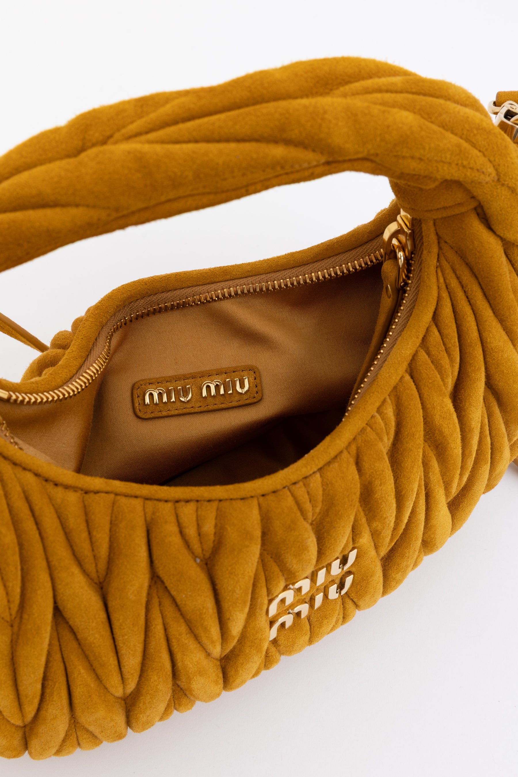 Small Wander Matelassé Suede Bag