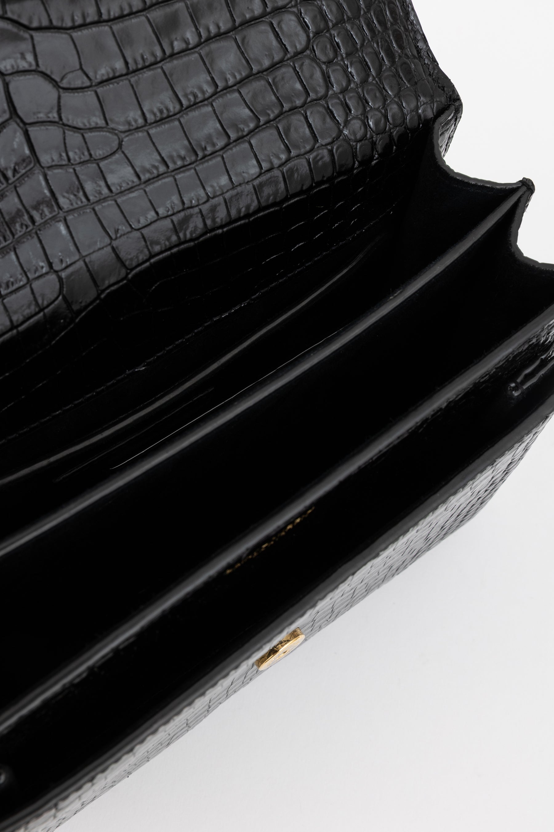 Sunset Medium Croc-Embossed Leather Shoulder Bag