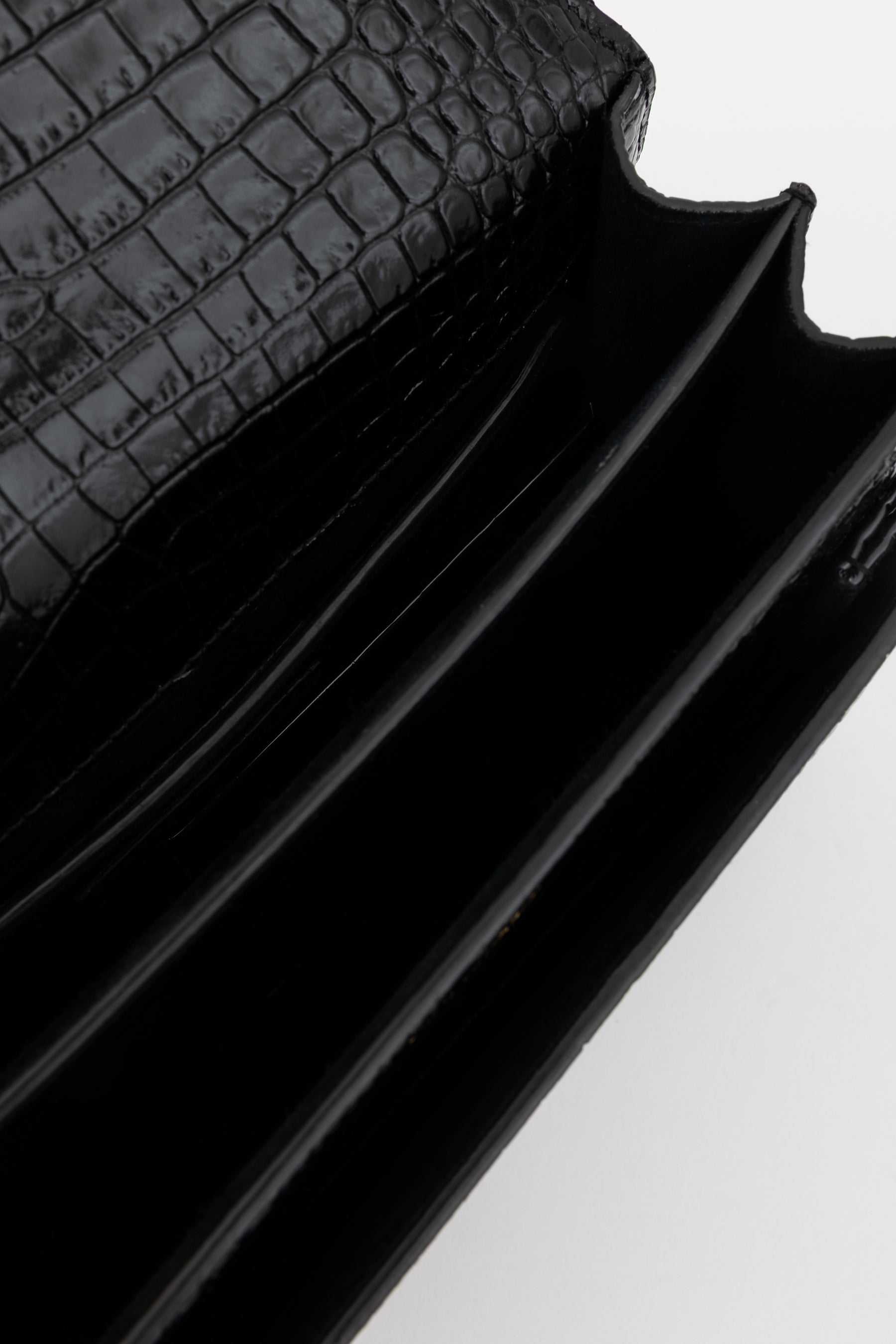 Sunset Medium Croc-Embossed Leather Shoulder Bag