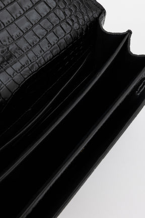 Sunset Medium Croc-Embossed Leather Shoulder Bag