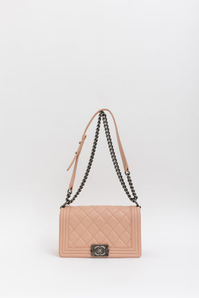 Diamond Quilted Medium Boy Bag