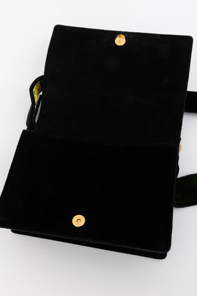 Multicolor Velluto Ricamo Trompe L'oeil Cahier Crossbody Bag