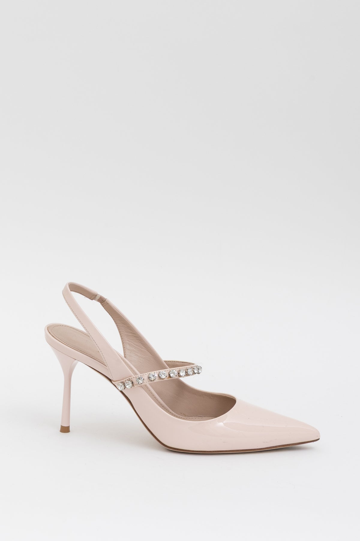 Crystal-Embellished Slingback Pumps